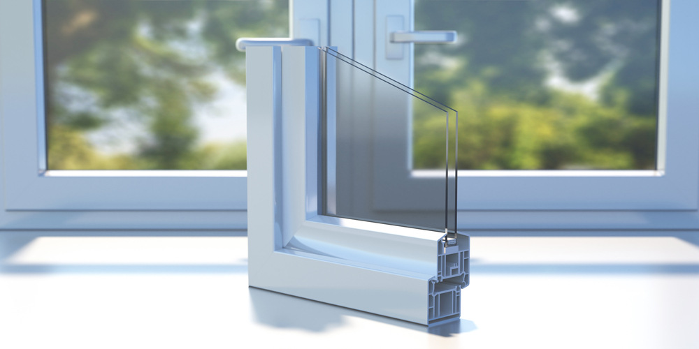 Double pane windows with spacer system and low-e glass